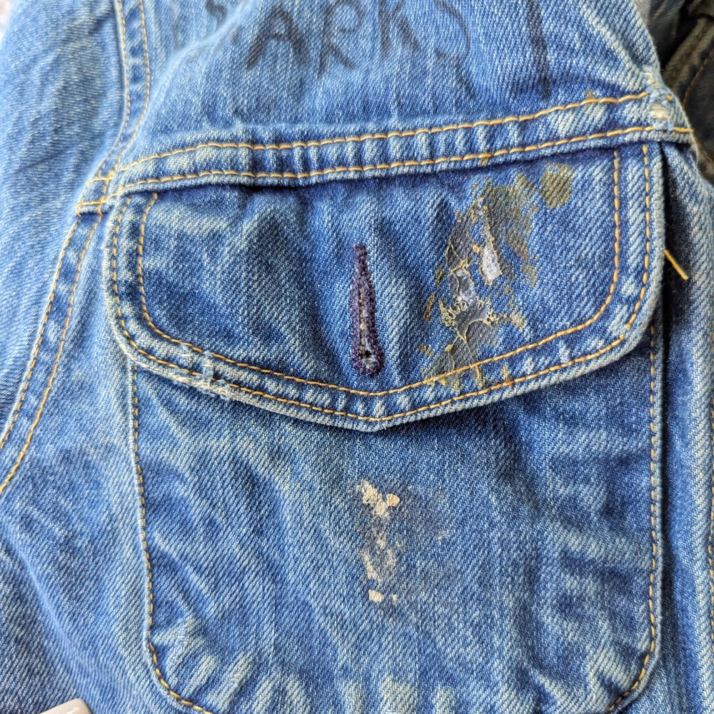 Vintage 80s Graffiti Trucker Jacket M? Blue Jean Jacket Punk Denim - Picture 16 of 16
